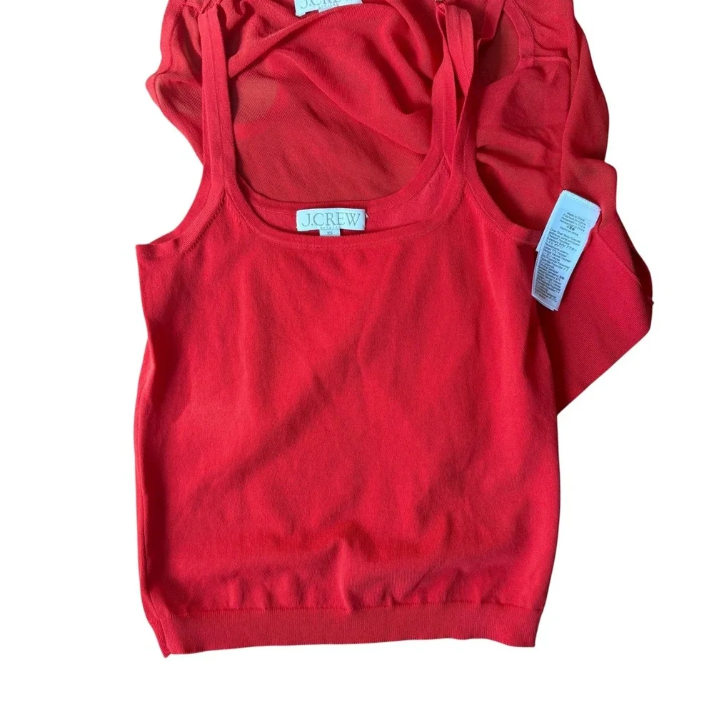 J.Crew‎ Gauzy sweater shell red XS NWT